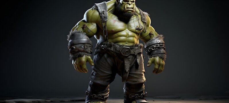 ogre orc humanidad full body ,generative AI