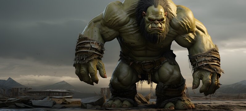 ogre orc humanidad full body ,generative AI