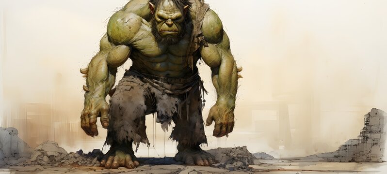 ogre orc humanidad full body ,generative AI