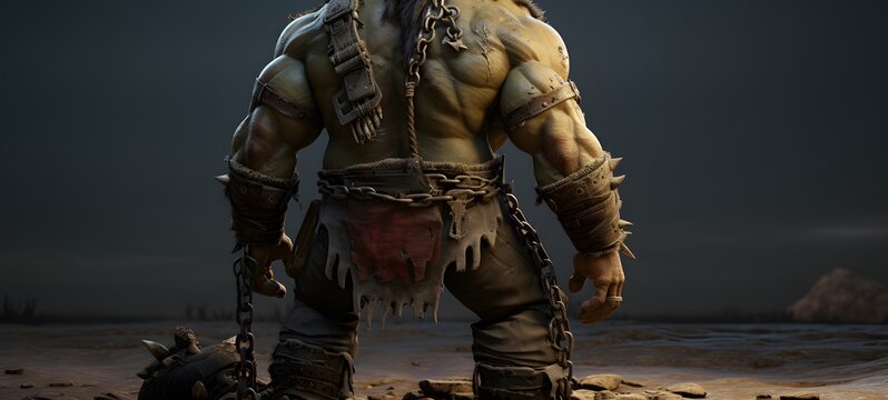 ogre orc humanidad full body ,generative AI