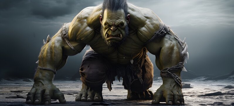 ogre orc humanidad full body ,generative AI