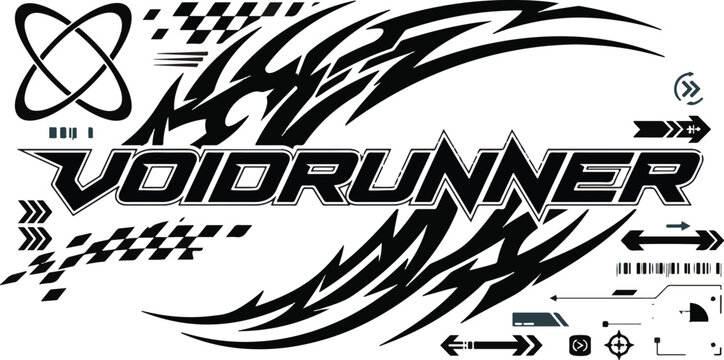 Voidrunner futuristic racing logo with speed elements
