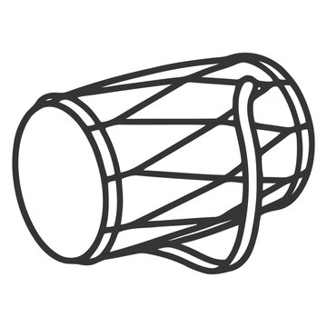 bata Drum illustration, line art, nobody