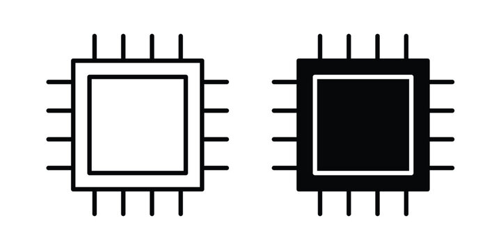 Computer microprocessor icon for graphic and web