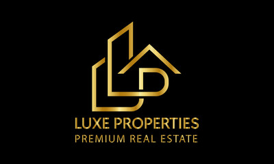 Obraz premium Title: Minimalist Luxury Property Logo – LUXE PROPERTIES Branding 