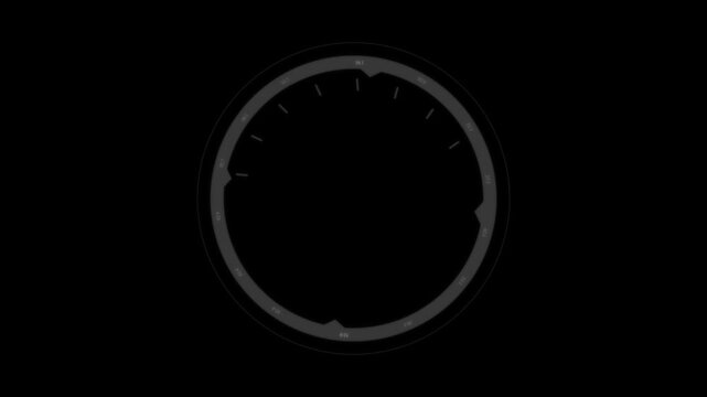 Abstract futuristic circular gauge with digital interface and data visualization