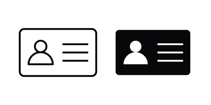Identification card icon for graphic and web