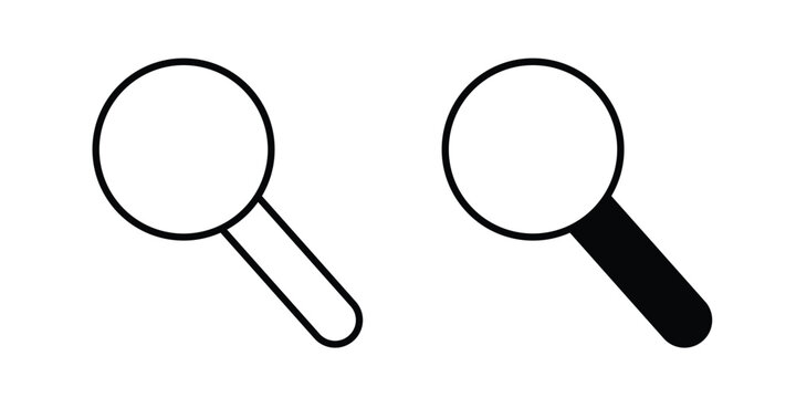 Magnifying glass icon for graphic and web