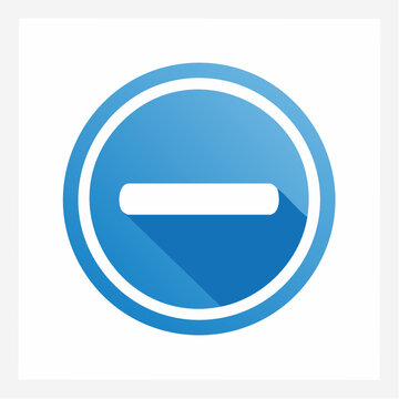 Blue Circle Minus Icon with Shadow