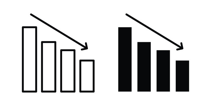 Negative trend icon for graphic and web