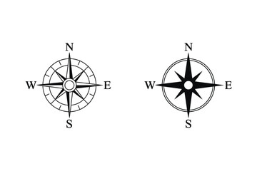 Compass Symbol in Modern Flat vector Style Ideal for Navigation Apps, Exploration Themes and ui design elements. © ABUBOKKORsiddik