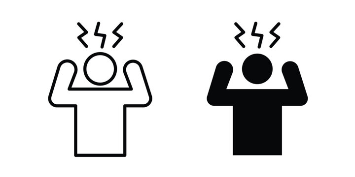 Stressed human icon for graphic and web