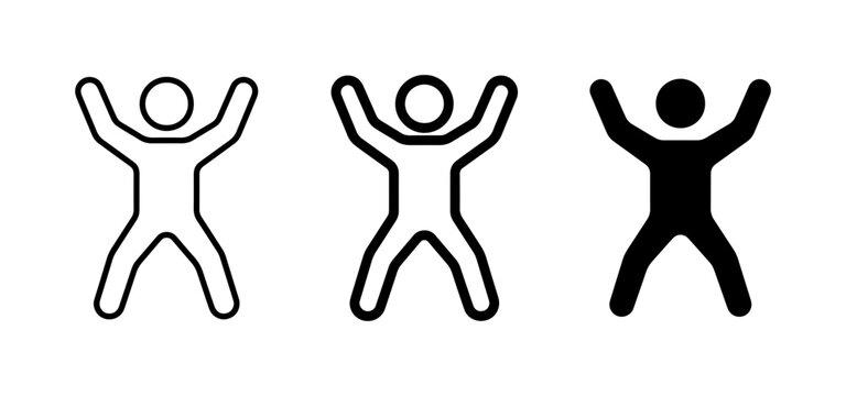 Jumping Jack Icons, Fitness Figures, Exercise Symbols