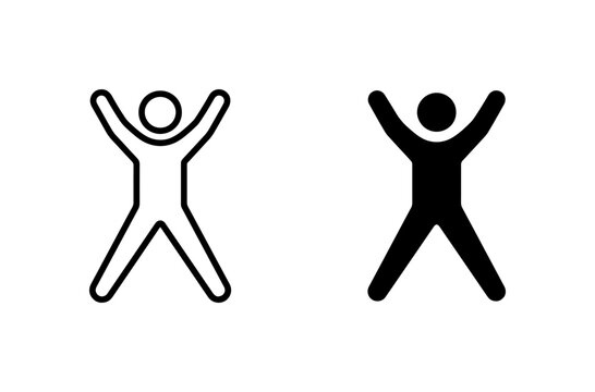 Jumping Jack Icon Set, Fitness Exercise Vector Graphics, Active Lifestyle Symbols