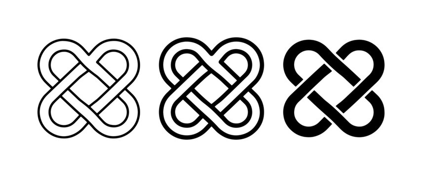 Celtic Knot Vector Icons, Interlocking Loops, Timeless Symbol