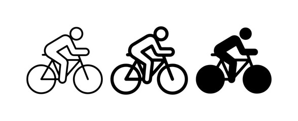 Obraz premium Cyclist Icons, Bicycle Sport Silhouette, Cycling Vector Graphics