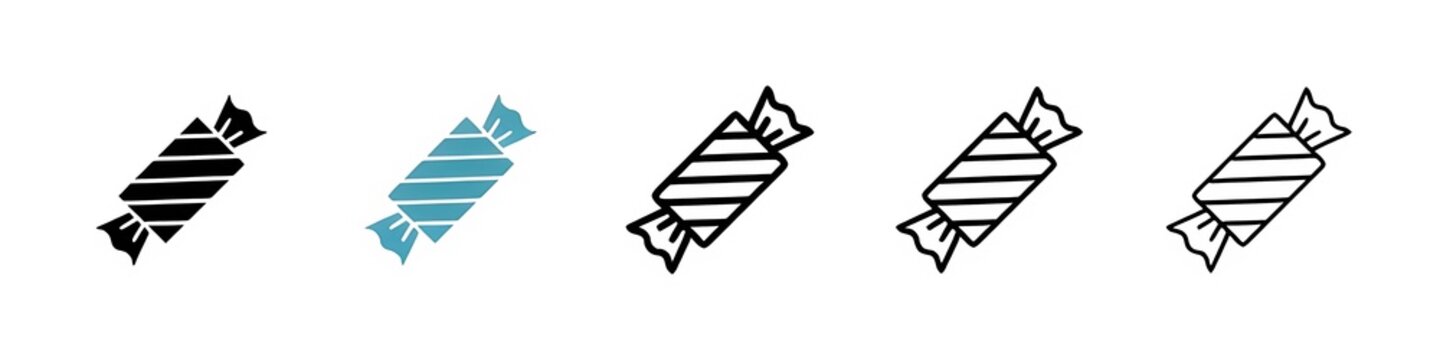Candy-sweet line icon vector set. Thin line customizable illustration. Contour symbol. Vector isolated outline drawing. Editable stroke