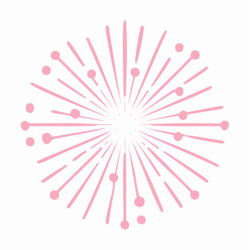 Pink Dandelion Seed Head Illustration