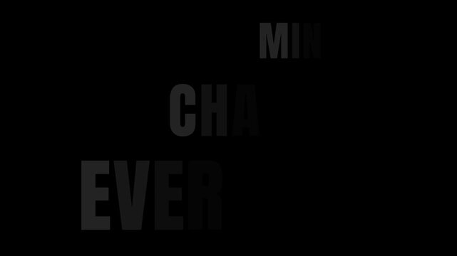 Motivational Quote 'Mindset Changes Everything' in Bold White Text on Black Background