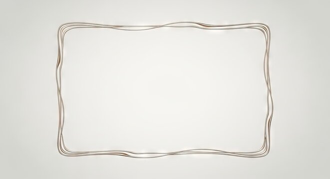 Minimalist glowing wavy rectangular border on white background