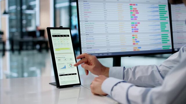 Man Reading Startup Pitch Deck Document