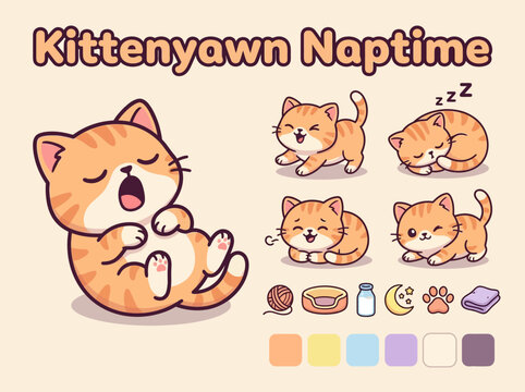 Cute Orange Kitten Sleeping Postures.