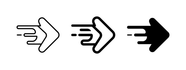 Obraz premium Fast Forward Arrow Icons, Speed Motion Play Button, Next Direction Symbol