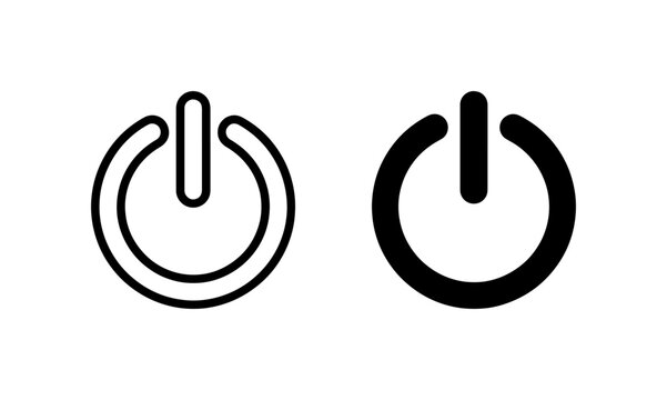 Power Button Icons, Start Stop Symbols, On Off Controls, Technology Interface