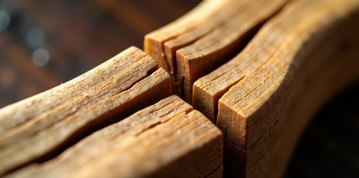 Close-up rubberwood finger joint, rich texture , wood texture, design
