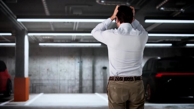 Shocked Older Man Stands Tense