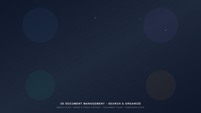 Modern Document Management Software on Dual Monitors with Colorful 3D Graphics
