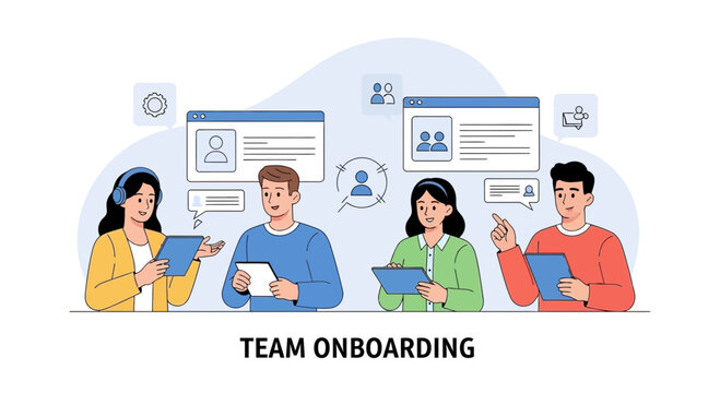 Team Onboarding Process Graphic Design Illustration