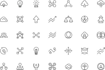 Fototapeta premium Abstract Business Technology Innovation Cloud Network And Growth Line Icons Set For Modern Digital Strategy Vector Illustration