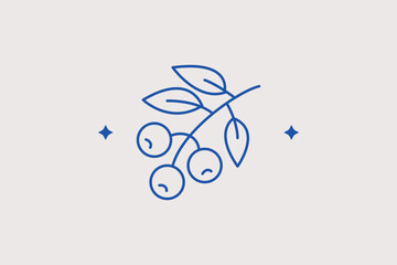 Fresh coffee branch with leaves and ripe berries line icon for organic plantation tracking apps. Vector illustration for specialty roasting bean packaging labels. © HenryFord