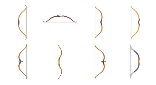 Collection of Traditional and Modern Bows on White Background