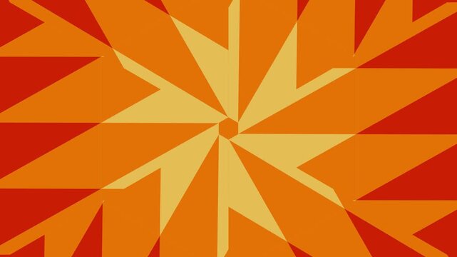 A vibrant video showcasing a stunning geometric pattern in shades of orange and yellow
