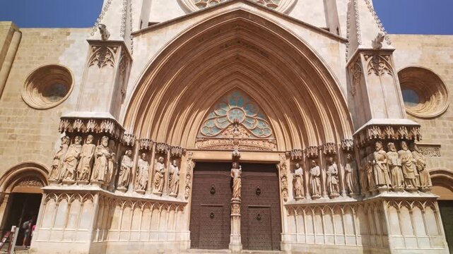 Gothic architecture of the Tarragona Cathedral in Spain