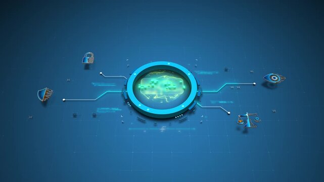 AGI Core System Managing Secure AI Network Governance Motion Design Seamless Loop