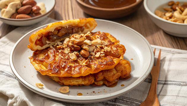 Sweet Korean Pancakes With Nuts