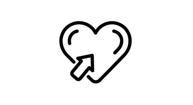 Heart with arrow pointing to it.