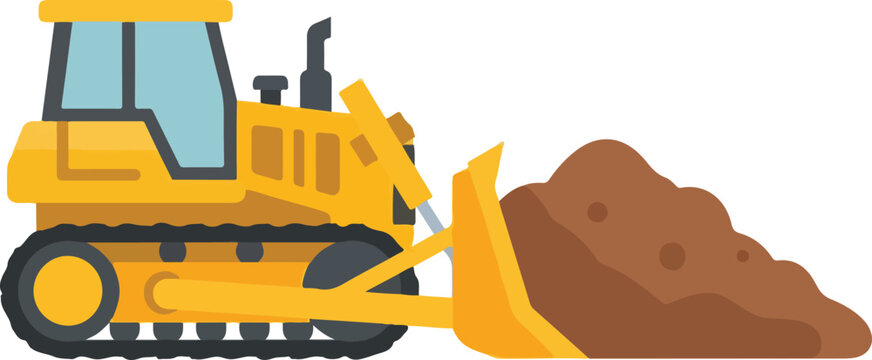 Bulldozer Pushing Soil for Construction and Earthmoving Work