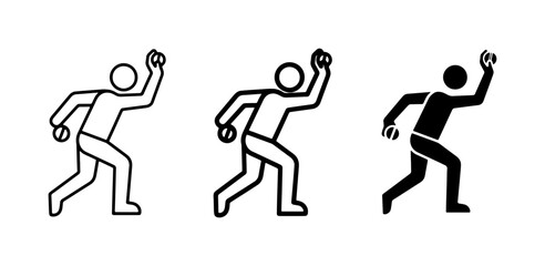 Fototapeta premium Person Throwing, Action Figure Icon Set, Sport and Activity Graphics
