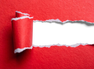 Tear paper roll reveal with torn sheet with shadow for ad template