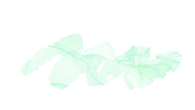 Mint green alcohol ink flowing band decorative illustration