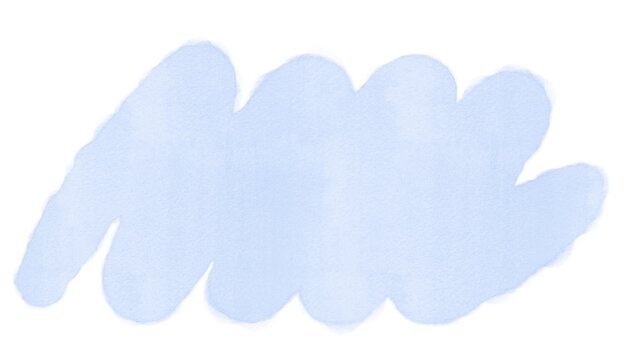 Blue horizontal fluffy cloud solid shape illustration
