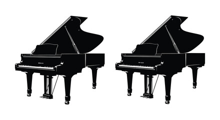 grand piano silhouettes on a white background © Foaje512