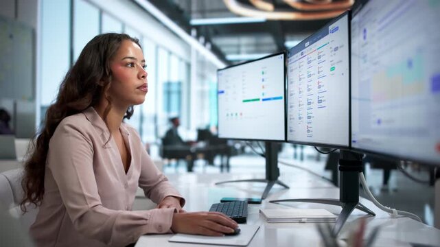 HR Manager Reviewing Employee Data On Computer