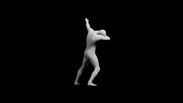 Mannequin dabbing on black background