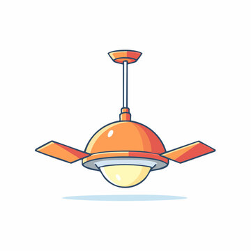 Orange Ceiling Fan with Light