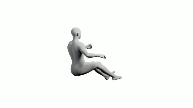 3D mannequin model in standing pose against white backdrop